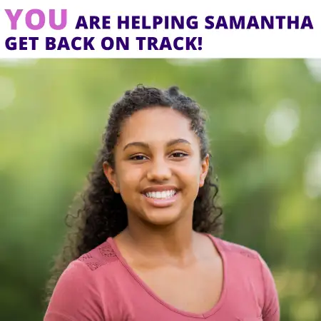 Are helping Samantha get back on track! copy