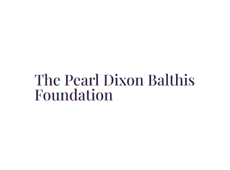 Text that reads "The Pearl Dixon Balthis Foundation" on a white background.