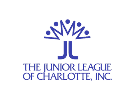 The Junior League of Charlotte, Inc. logo features stylized blue figures forming a crown above "JL" and the organization's name, reflecting its commitment to community—much like Becoming a Partner at Thompson Child and Family Focus.