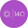Logo for 14C featuring a stylized sunburst icon next to the text “14C” on a purple circular background.